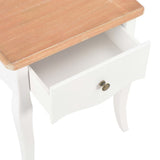 vidaXL Bedside Cabinet 40x30x50 cm Solid Pine Wood White and Brown