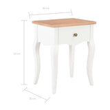 vidaXL Bedside Cabinet 40x30x50 cm Solid Pine Wood White and Brown