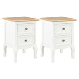 vidaXL Nachtkastjes met 2 lades 4 st MDF Wit