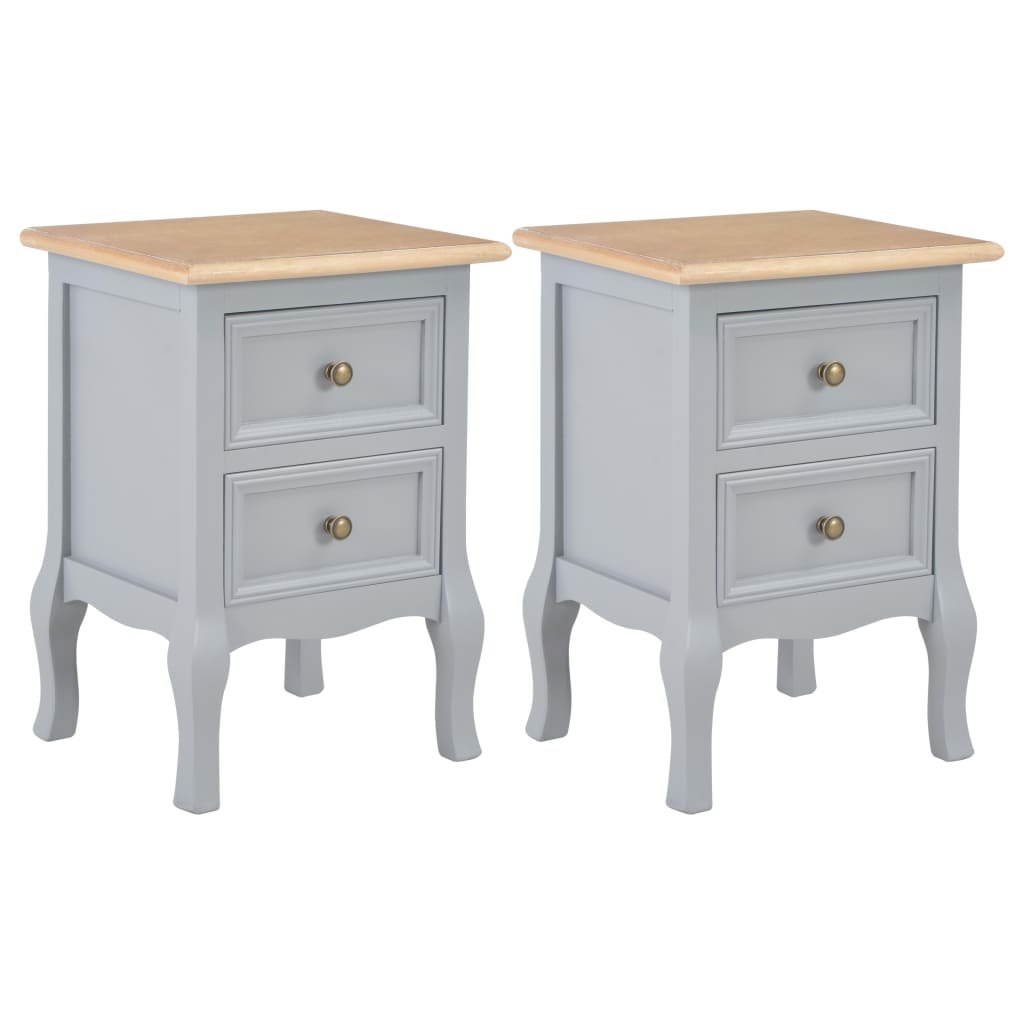 vidaXL Nachtkastjes met 2 lades 4 st MDF Wit