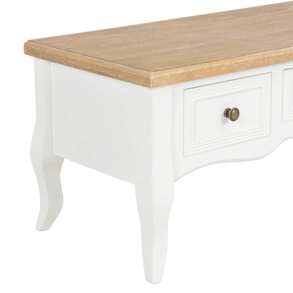 vidaXL TV cabinet 100x35x35 cm solid pine wood white