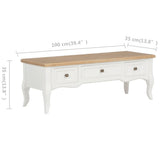 vidaXL TV cabinet 100x35x35 cm solid pine wood white