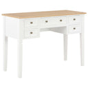 vidaXL Schrijftafel met 5 lades wit