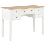 vidaXL Schrijftafel met 5 lades wit