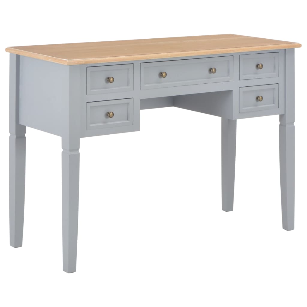 vidaXL Schrijftafel met 5 lades wit