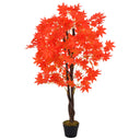 vidaXL Kunstplant met pot esdoorn 120 cm rood