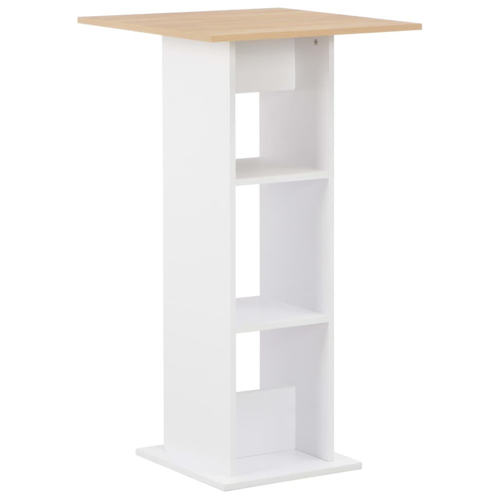 vidaXL Bartafel 60x60x110 cm blanc