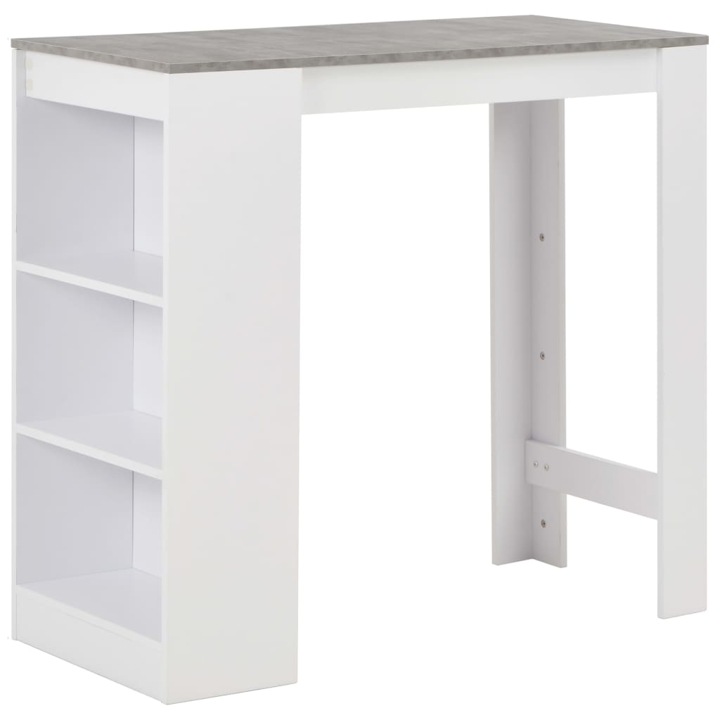 vidaXL Bar Table with Shelf 110x50x103 cm White