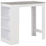 vidaXL Bar Table with Shelf 110x50x103 cm White