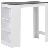 vidaXL Bar Table with Shelf 110x50x103 cm White