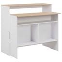 vidaXL Bartafel met 2 tafelbladen 130x40x120 cm wit