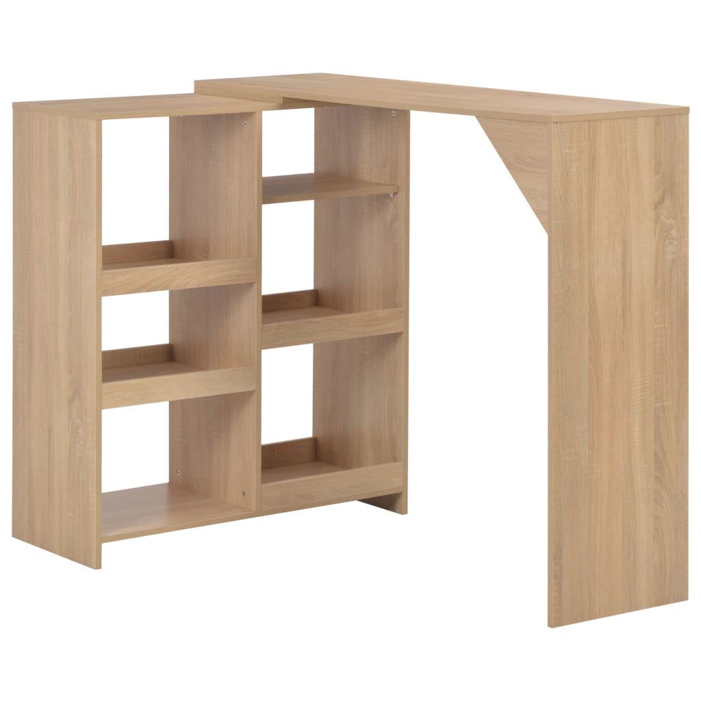 vidaXL Bartafel avec plateau de rangement 138x39x110 cm blanc