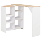vidaXL Bartafel avec plateau de rangement 138x39x110 cm blanc