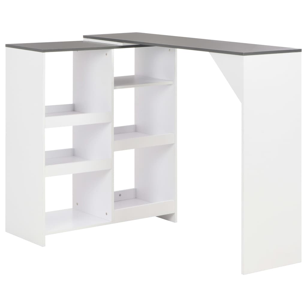 vidaXL Bartafel avec plateau de rangement 138x39x110 cm blanc