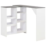 vidaXL Bartafel avec plateau de rangement 138x39x110 cm blanc