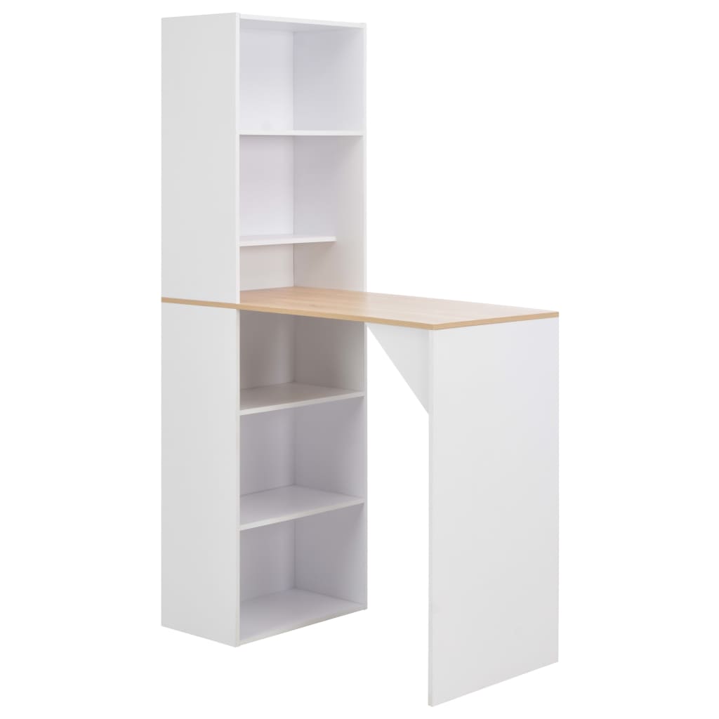 vidaXL Table de bar avec cadre 115x59x200 cm blanc