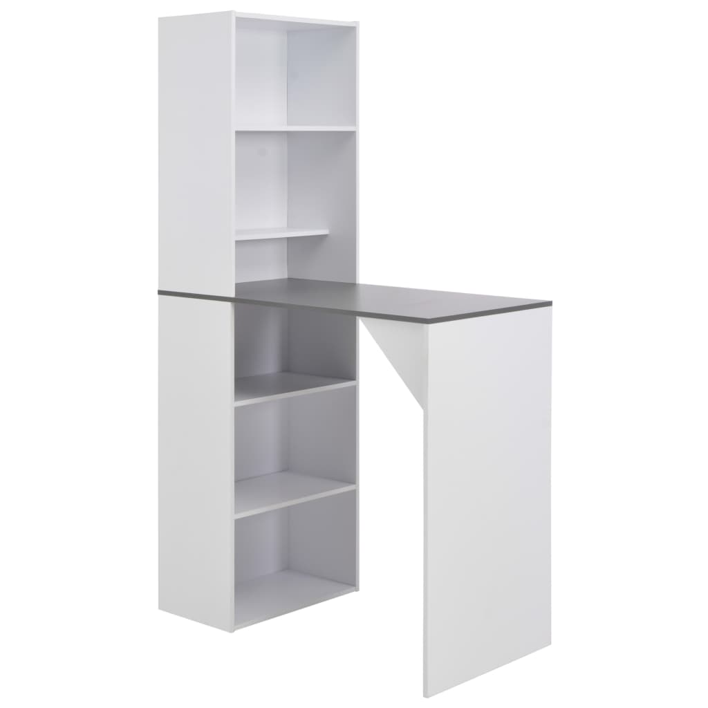 vidaXL Table de bar avec cadre 115x59x200 cm blanc