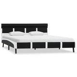 vidaXL Bedframe met LED kunstleer wit en zwart 90x200 cm