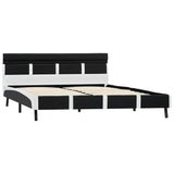 vidaXL Bedframe met LED kunstleer wit en zwart 90x200 cm