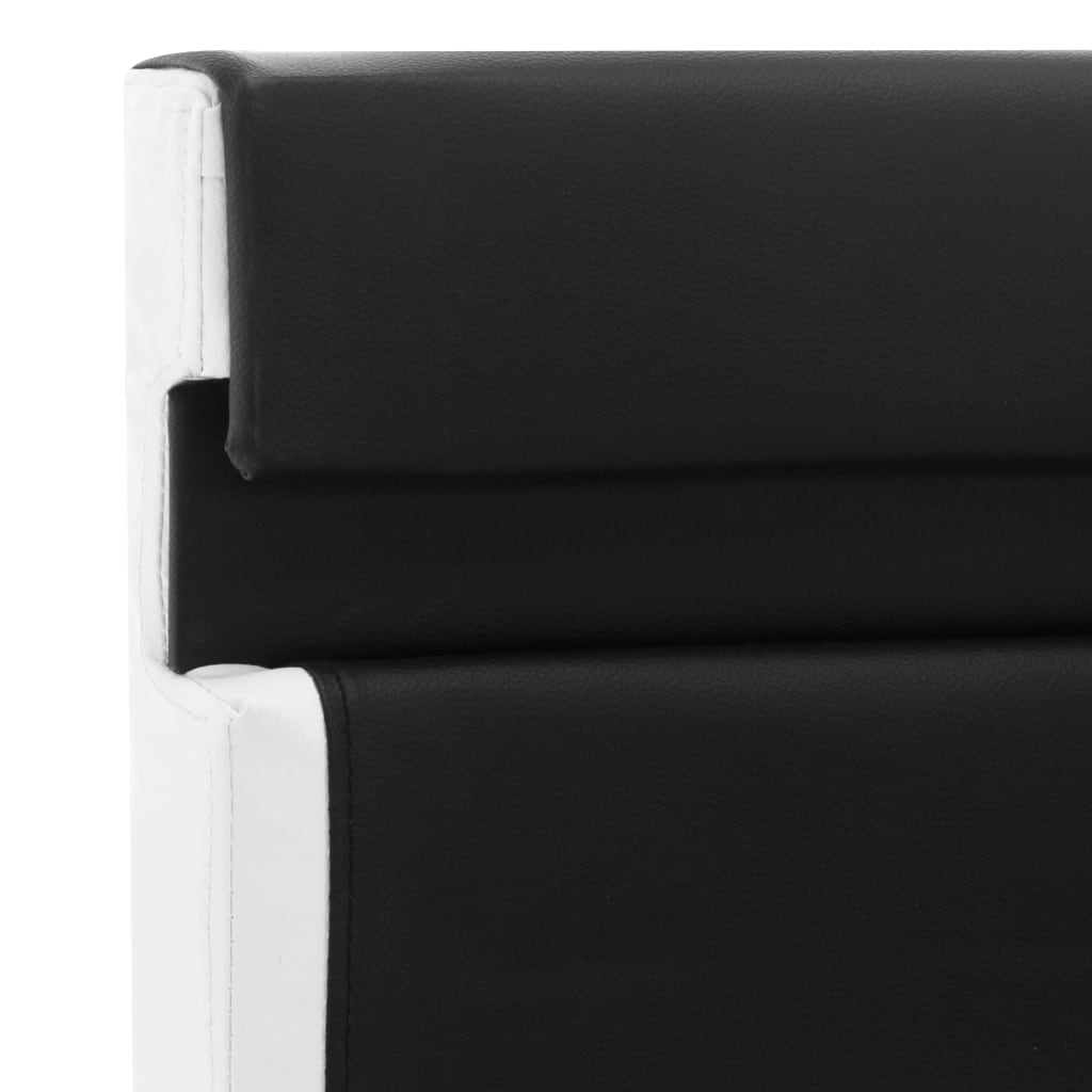 vidaXL Bedframe met LED kunstleer wit en zwart 90x200 cm