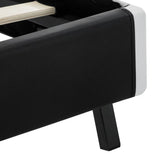 vidaXL Bedframe met LED kunstleer wit en zwart 90x200 cm