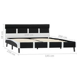 vidaXL Bedframe met LED kunstleer wit en zwart 90x200 cm