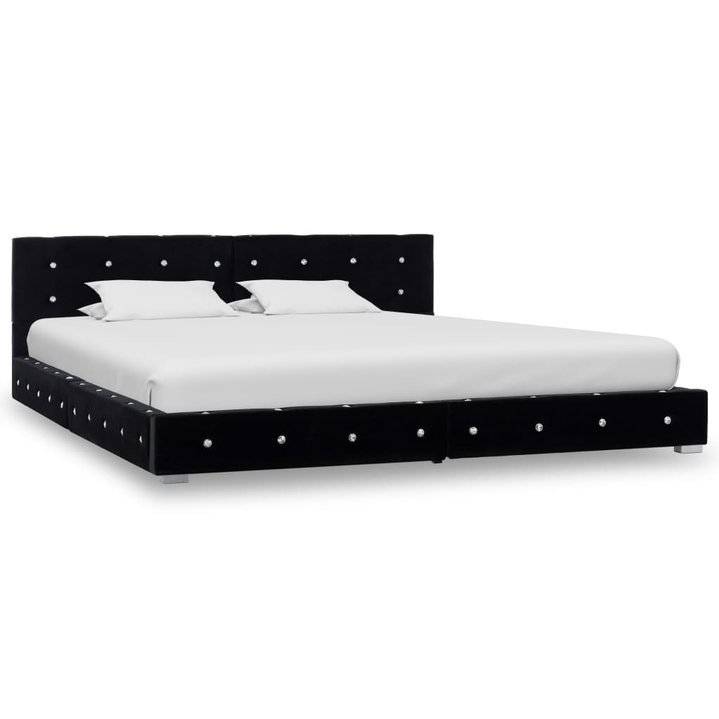 vidaXL Velvet Bed Frame Black 180x200 cm