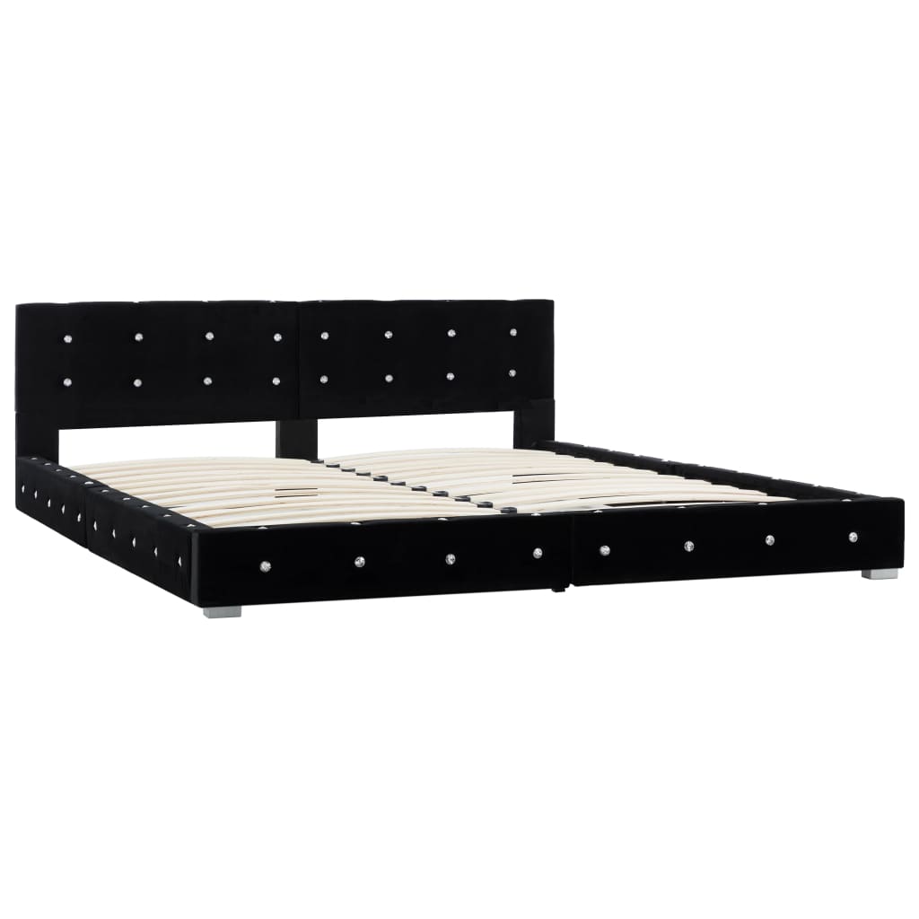 vidaXL Velvet Bed Frame Black 180x200 cm