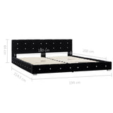vidaXL Velvet Bed Frame Black 180x200 cm