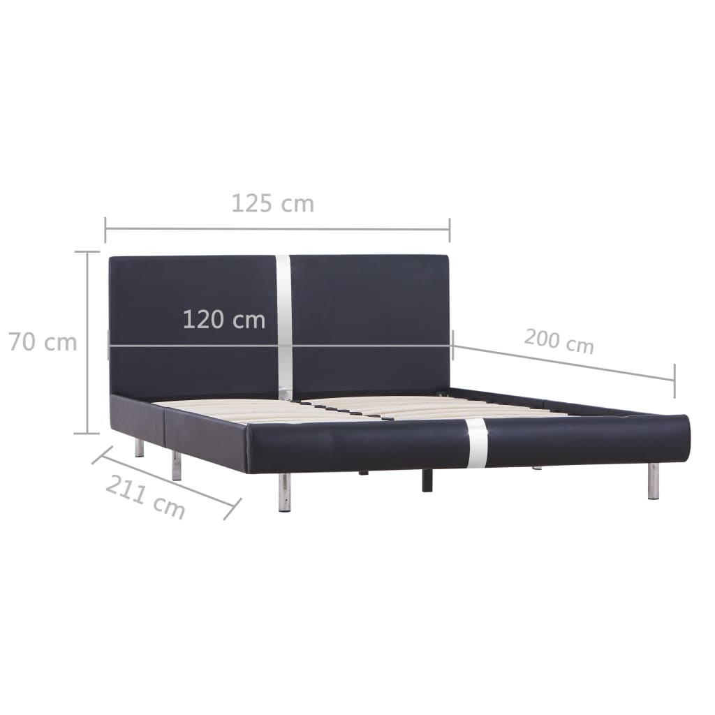 vidaXL Bedframe kunstleer zwart 120x200 cm