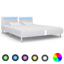 vidaXL Bedframe met LED kunstleer wit 90x200 cm