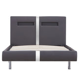 vidaXL Bedframe met LED kunstleer wit 90x200 cm