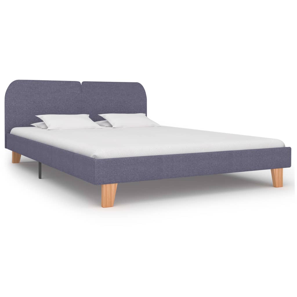 vidaXL Bedframe stof donkergrijs 90x200 cm