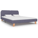 vidaXL Bedframe stof donkergrijs 90x200 cm