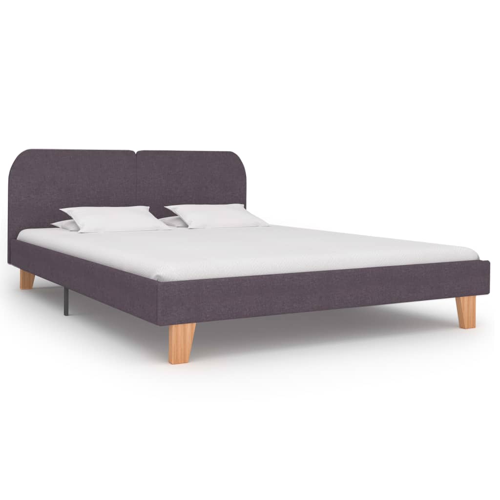vidaXL Bedframe stof donkergrijs 90x200 cm