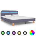vidaXL Bedframe met LED stof donkergrijs 180x200 cm