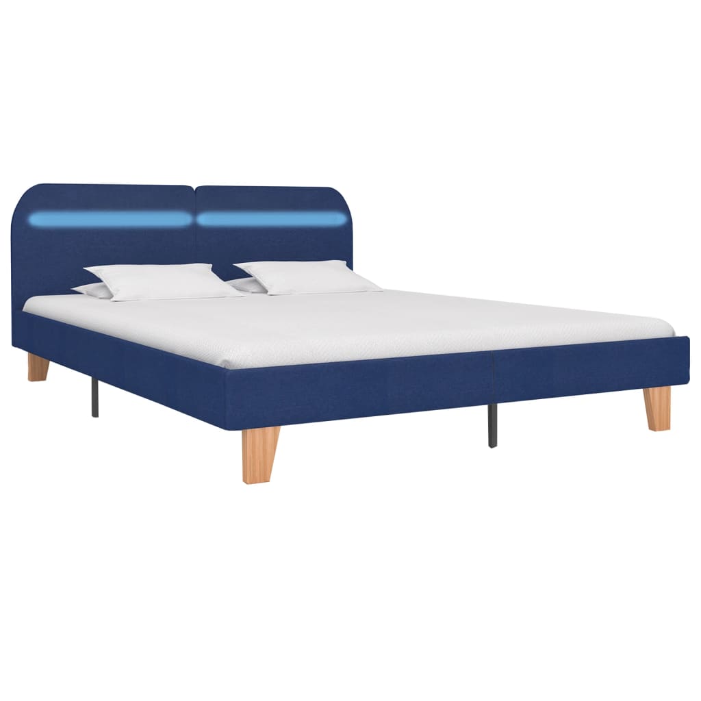 vidaXL Bedframe met LED stof donkergrijs 180x200 cm