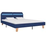 vidaXL Bedframe met LED stof donkergrijs 180x200 cm