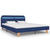 vidaXL Bedframe met LED stof donkergrijs 180x200 cm