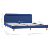 vidaXL Bedframe met LED stof donkergrijs 180x200 cm