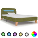 vidaXL Bedframe met LED stof donkergrijs 180x200 cm