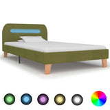 vidaXL Bedframe met LED stof donkergrijs 180x200 cm