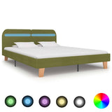 vidaXL Bedframe met LED stof donkergrijs 180x200 cm