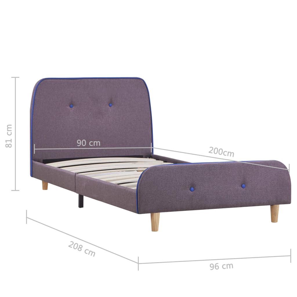 vidaXL Fabric Bed Frame Dark Grey 160x200 cm