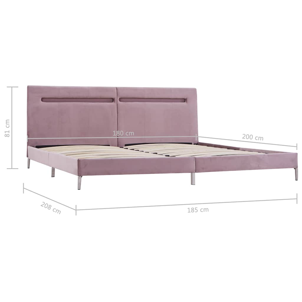 vidaXL Bedframe met LED stof blauw 160x200 cm