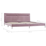 vidaXL Bedframe met LED stof blauw 160x200 cm