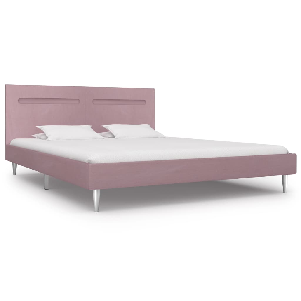 vidaXL Bedframe met LED stof blauw 160x200 cm
