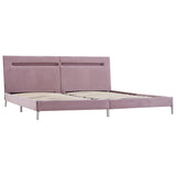 vidaXL Bedframe met LED stof blauw 160x200 cm