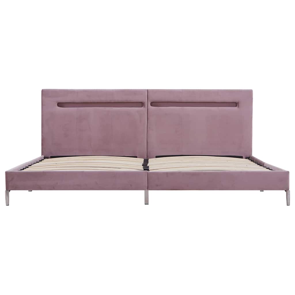 vidaXL Bedframe met LED stof blauw 160x200 cm