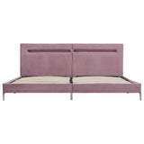 vidaXL Bedframe met LED stof blauw 160x200 cm